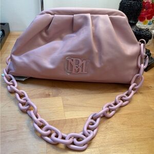 Badgley Mischka Wrapped Frame Clutch Blush